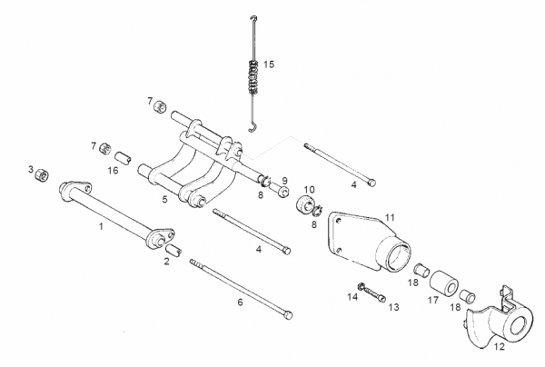 Distanzrohr Schwingarm L=183 mm