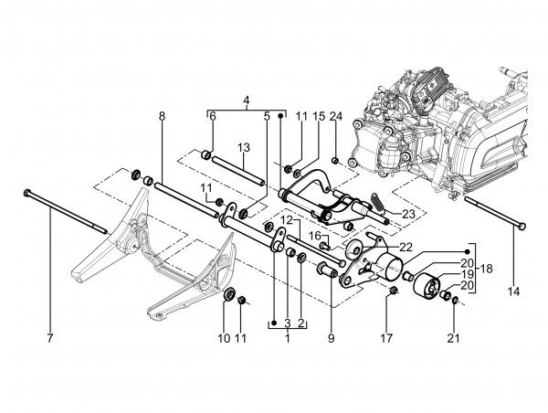 Distanz Schwinge 350cc